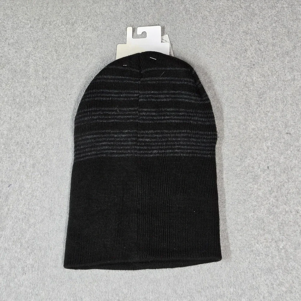 Sonoma Men Beanie ONE SIZE Black Stripe Insulated Cuffed NWT
